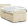 Image de Sommier À Lattes De Lit Avec Matelas Crème 100x200 Cm Tissu Vidaxl