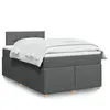 Image de Sommier À Lattes De Lit Avec Matelas Gris Foncé 120x190cm Tissu Vidaxl