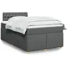 Image de Sommier À Lattes De Lit Avec Matelas Gris Foncé 120x190cm Tissu Vidaxl