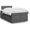 Image de Sommier À Lattes De Lit Avec Matelas Gris Foncé 120x200cm Tissu Vidaxl
