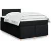 Image de Sommier À Lattes De Lit Avec Matelas Noir 120x200 Cm Tissu Vidaxl