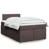 Image de Sommier À Lattes De Lit Avec Matelas Marron Foncé 120x200 Cm Vidaxl