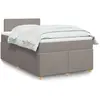 Image de Sommier À Lattes De Lit Avec Matelas Taupe 120x200 Cm Tissu Vidaxl