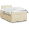 Image de Sommier    Lattes De Lit Avec Matelas Cr ¨me 120x200 Cm Tissu Vidaxl