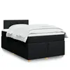 Image de Sommier À Lattes De Lit Avec Matelas Noir 120x200 Cm Tissu Vidaxl