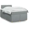 Image de Sommier À Lattes De Lit Avec Matelas Gris Clair 120x200cm Tissu Vidaxl