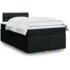 Image de Sommier    Lattes De Lit Avec Matelas Noir 120x200 Cm Tissu Vidaxl