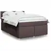 Image de Sommier À Lattes De Lit Avec Matelas Marron Foncé 140x190 Cm Vidaxl