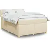 Image de Sommier À Lattes De Lit Avec Matelas Crème 140x190 Cm Tissu Vidaxl