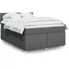 Image de Sommier    Lattes De Lit Avec Matelas Gris Fonc © 140x190cm Tissu Vidaxl