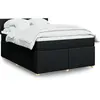 Image de Sommier À Lattes De Lit Avec Matelas Noir 140x190 Cm Tissu Vidaxl