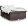 Image de Sommier À Lattes De Lit Avec Matelas Marron Foncé 140x190 Cm Vidaxl