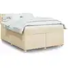Image de Sommier À Lattes De Lit Avec Matelas Crème 140x190 Cm Tissu Vidaxl