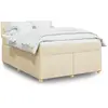 Image de Sommier À Lattes De Lit Avec Matelas Crème 140x200 Cm Tissu Vidaxl