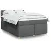 Image de Sommier À Lattes De Lit Avec Matelas Gris Foncé 140x200cm Tissu Vidaxl