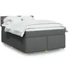 Image de Sommier À Lattes De Lit Avec Matelas Gris Foncé 160x200cm Tissu Vidaxl