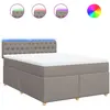 Image de Sommier À Lattes De Lit Avec Matelas Taupe 160x200 Cm Tissu Vidaxl