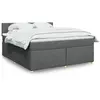 Image de Sommier À Lattes De Lit Avec Matelas Gris Foncé 180x200cm Tissu Vidaxl