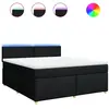 Image de Sommier À Lattes De Lit Avec Matelas Noir 180x200 Cm Tissu Vidaxl