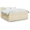 Image de Sommier    Lattes De Lit Avec Matelas Cr ¨me 180x200 Cm Tissu Vidaxl