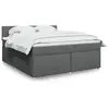 Image de Sommier À Lattes De Lit Avec Matelas Gris Foncé 180x200cm Tissu Vidaxl