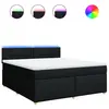 Image de Sommier À Lattes De Lit Avec Matelas Noir 180x200 Cm Tissu Vidaxl