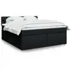 Image de Sommier    Lattes De Lit Avec Matelas Noir 180x200 Cm Tissu Vidaxl