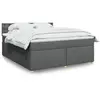 Image de Sommier À Lattes De Lit Avec Matelas Gris Foncé 180x200cm Tissu Vidaxl