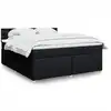 Image de Sommier    Lattes De Lit Avec Matelas Noir 180x200 Cm Tissu Vidaxl