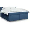 Image de Sommier À Lattes De Lit Avec Matelas Bleu 180x200 Cm Tissu Vidaxl