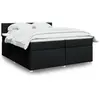 Image de Sommier À Lattes De Lit Avec Matelas Noir 200x200 Cm Tissu Vidaxl