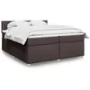 Image de Sommier À Lattes De Lit Avec Matelas Marron Foncé 200x200 Cm Vidaxl