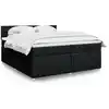 Image de Sommier À Lattes De Lit Avec Matelas Noir 200x200 Cm Tissu Vidaxl