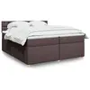 Image de Sommier À Lattes De Lit Avec Matelas Marron Foncé 200x200 Cm Vidaxl