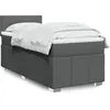 Image de Sommier À Lattes De Lit Avec Matelas Gris Foncé 80x200 Cm Tissu Vidaxl
