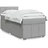 Image de Sommier À Lattes De Lit Avec Matelas Gris Clair 80x200 Cm Tissu Vidaxl
