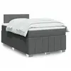 Image de Sommier À Lattes De Lit Avec Matelas Gris Foncé 120x200cm Tissu Vidaxl