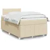 Image de Sommier À Lattes De Lit Avec Matelas Crème 120x200 Cm Tissu Vidaxl