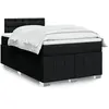 Image de Sommier À Lattes De Lit Avec Matelas Noir 120x200 Cm Tissu Vidaxl
