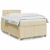 Image de Sommier À Lattes De Lit Avec Matelas Crème 120x200 Cm Tissu Vidaxl
