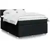 Image de Sommier À Lattes De Lit Avec Matelas Noir 140x190 Cm Tissu Vidaxl