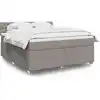 Image de Sommier À Lattes De Lit Avec Matelas Taupe 180x200 Cm Tissu Vidaxl