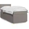 Image de Sommier À Lattes De Lit Avec Matelas Taupe 80x200 Cm Tissu Vidaxl