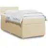 Image de Sommier À Lattes De Lit Avec Matelas Crème 80x200 Cm Tissu Vidaxl