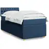 Image de Sommier À Lattes De Lit Avec Matelas Bleu 90x190 Cm Tissu Vidaxl
