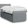 Image de Sommier À Lattes De Lit Avec Matelas Gris Clair 90x200 Cm Tissu Vidaxl