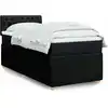 Image de Sommier À Lattes De Lit Avec Matelas Noir 90x200 Cm Tissu Vidaxl