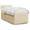 Image de Sommier À Lattes De Lit Avec Matelas Crème 90x200 Cm Tissu Vidaxl