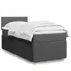 Image de Sommier À Lattes De Lit Avec Matelas Gris Foncé 100x200cm Tissu Vidaxl