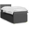 Image de Sommier À Lattes De Lit Avec Matelas Gris Foncé 100x200cm Tissu Vidaxl